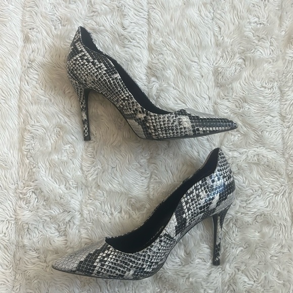 Aldo Black and White Snake Print Heels - Picture 2 of 5